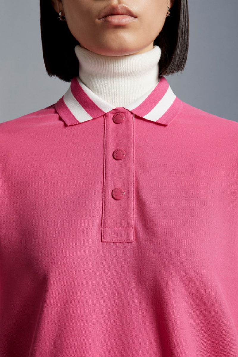 Camisa Polo Moncler Mujer Fucsia | XEIY-54176