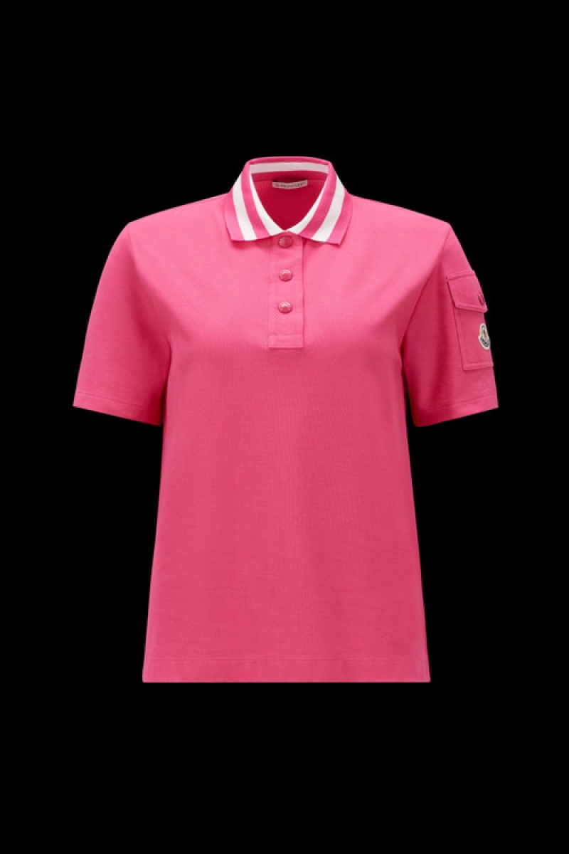 Camisa Polo Moncler Mujer Fucsia | XEIY-54176