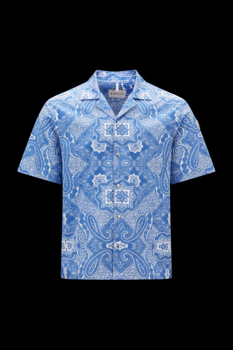 Camisas Moncler Bandana Print Hombre Blancos Azules | LIHX-69318