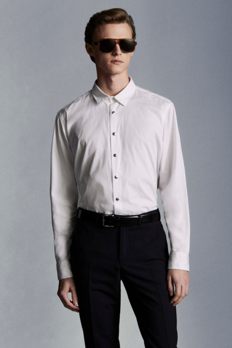 Camisas Moncler Poplin Hombre Blancos | METV-32678