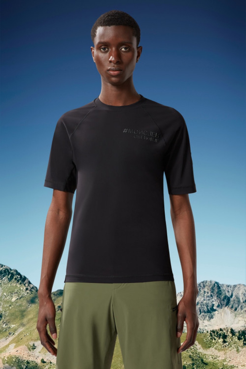 Camiseta Moncler Activewear T Hombre Negros | AQJU-72430