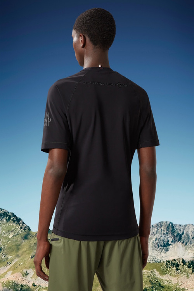 Camiseta Moncler Activewear T Hombre Negros | AQJU-72430