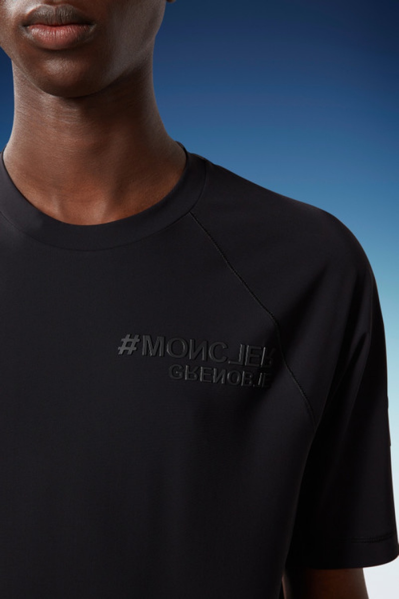 Camiseta Moncler Activewear T Hombre Negros | AQJU-72430