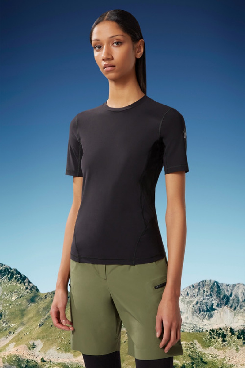 Camiseta Moncler Activewear T Mujer Negros | CYNU-62708