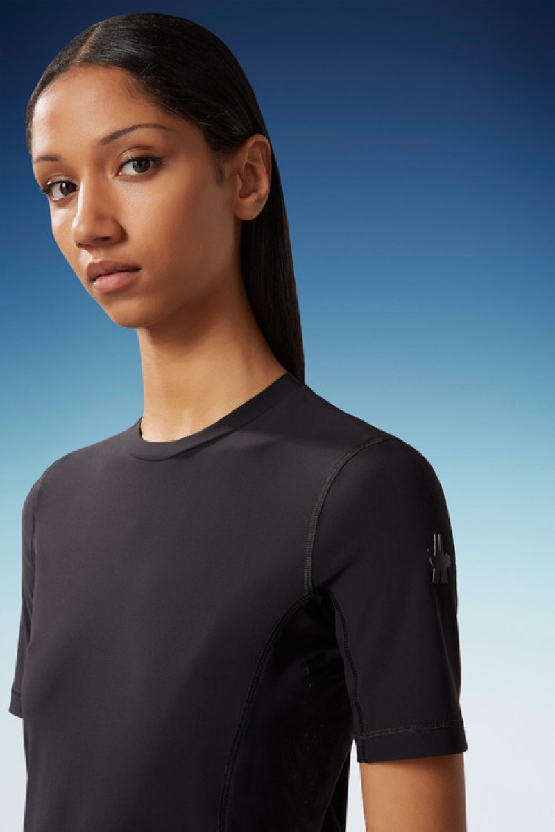 Camiseta Moncler Activewear T Mujer Negros | CYNU-62708