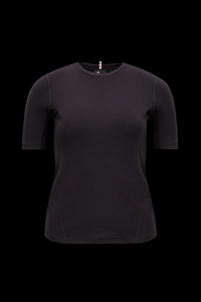 Camiseta Moncler Activewear T Mujer Negros | CYNU-62708