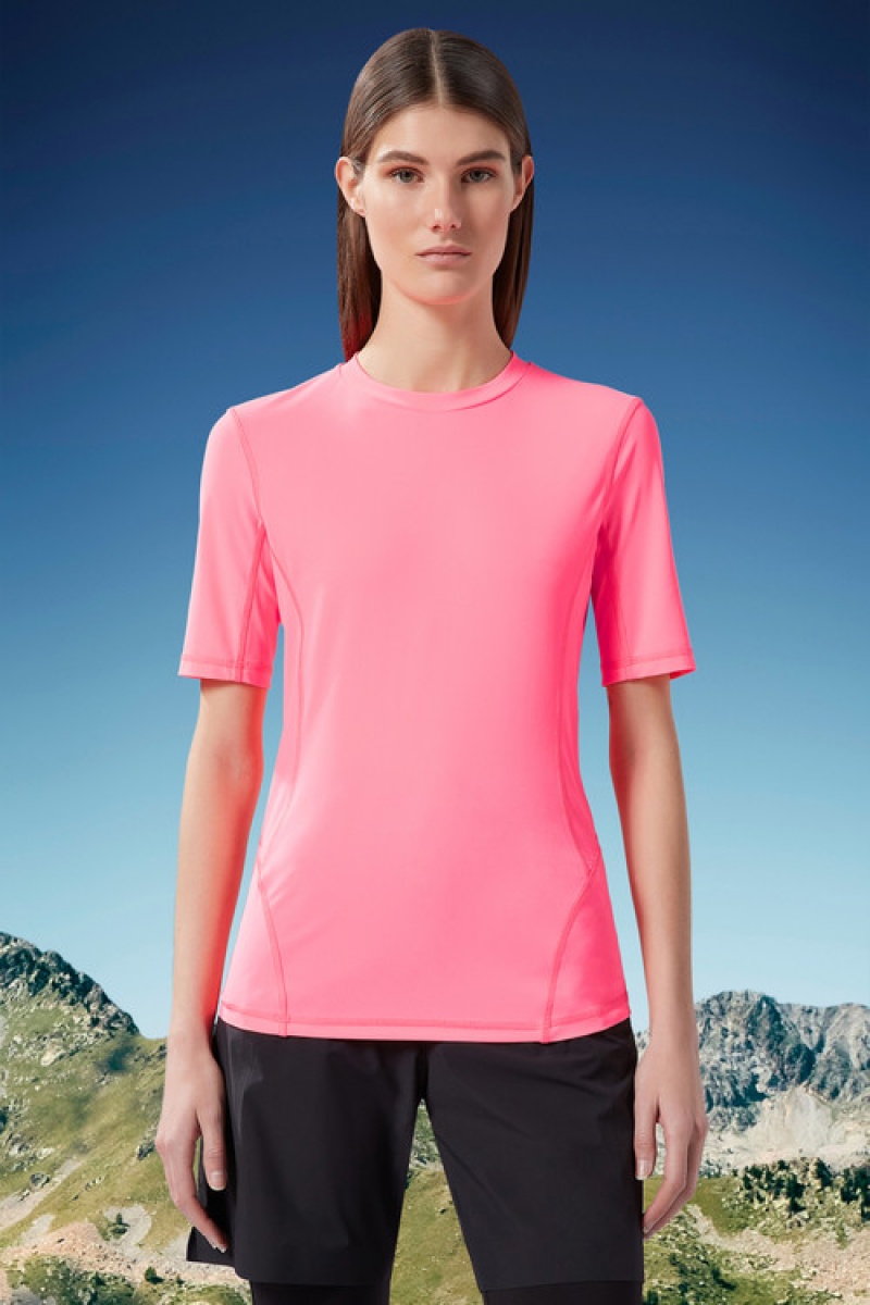 Camiseta Moncler Activewear T Mujer Rosas | NKGW-34096