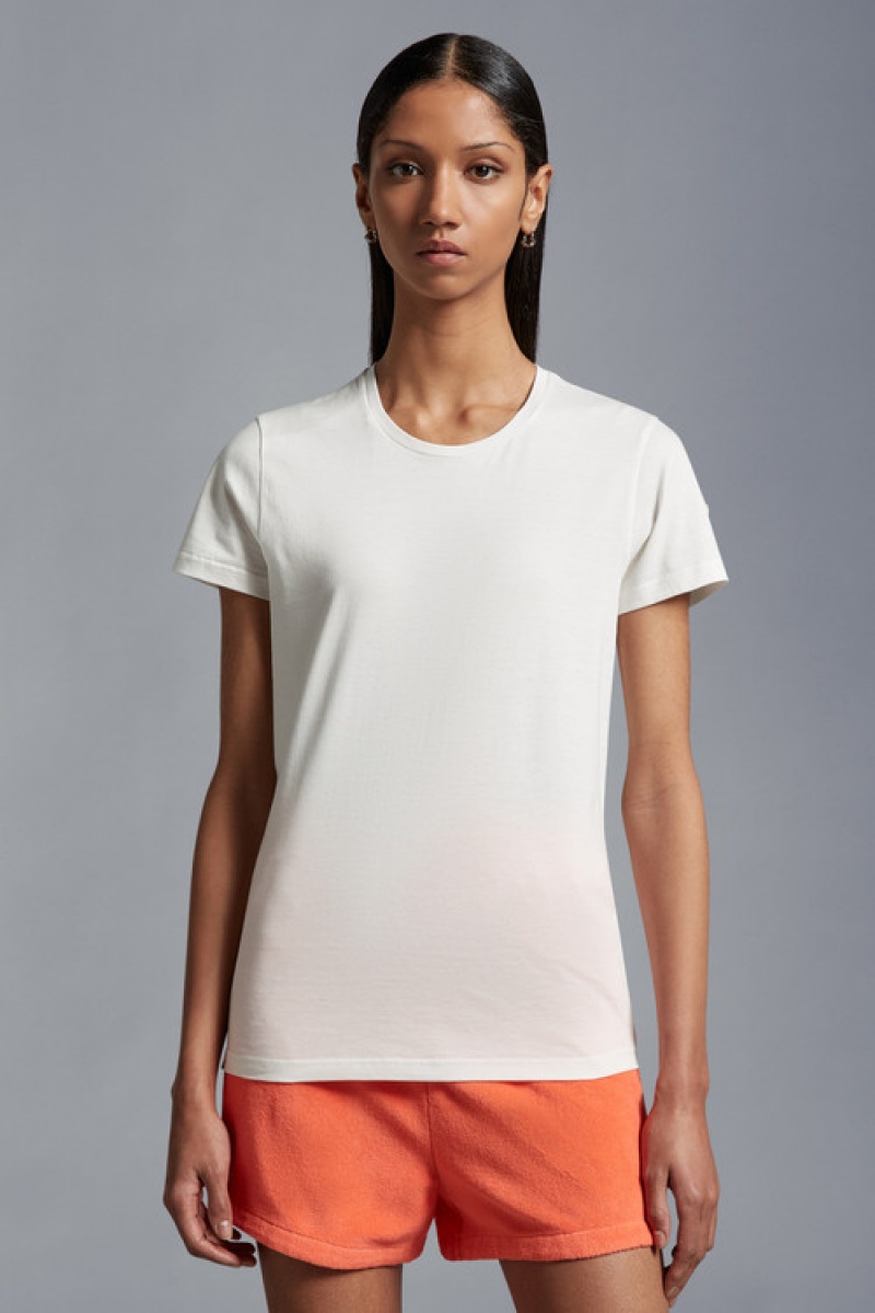 Camiseta Moncler Algodon Jersey T Mujer Blancos | OBNA-31047