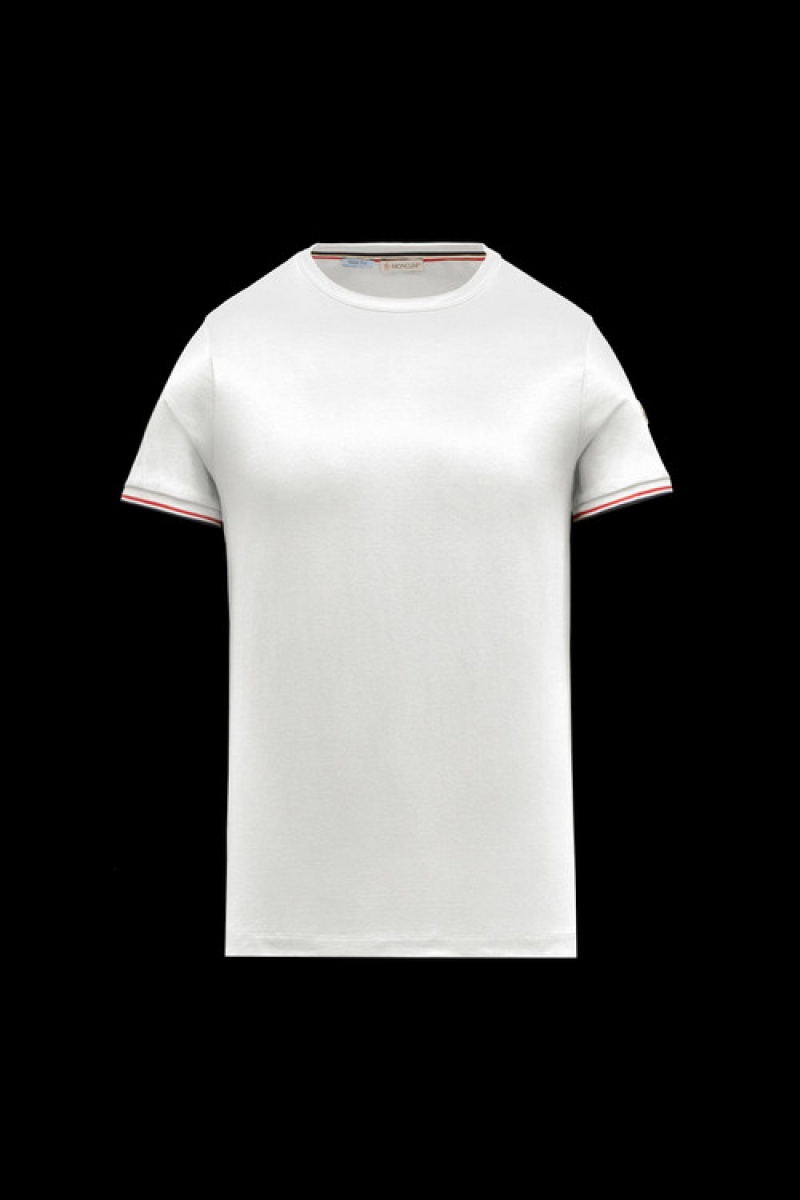 Camiseta Moncler Algodon T Hombre Blancos | ZUVH-83219