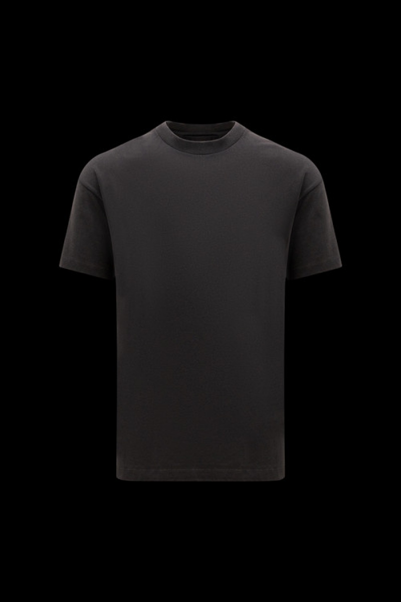 Camiseta Moncler Algodon T Hombre Negros | ITUO-75304