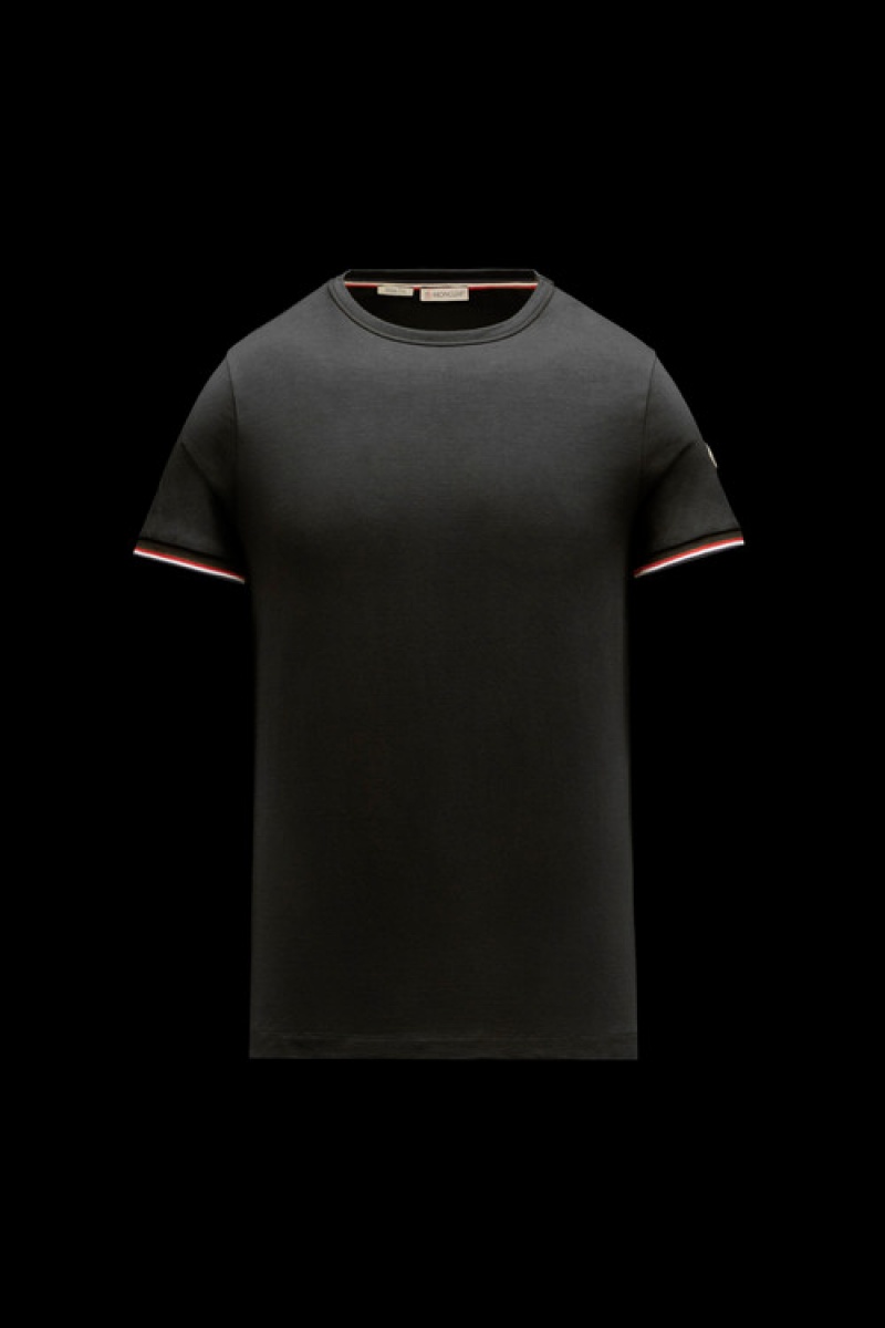 Camiseta Moncler Algodon T Hombre Negros | CYTL-95716