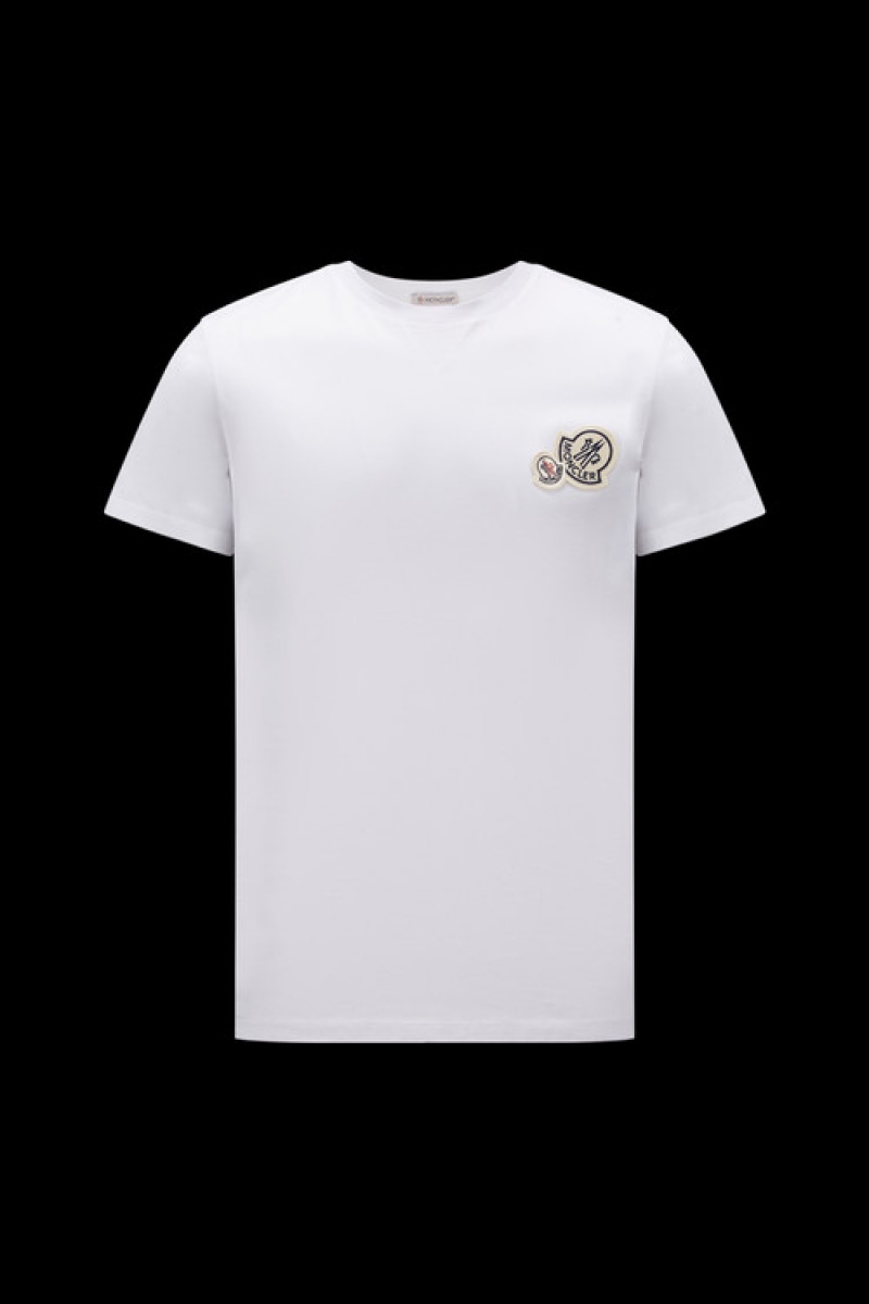 Camiseta Moncler Double Logo T Hombre Blancos | TXFO-65470