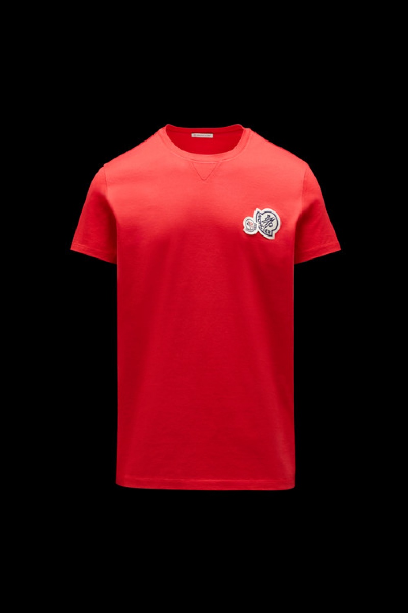 Camiseta Moncler Double Logo T Hombre Rojos Oscuro | NYLV-12567