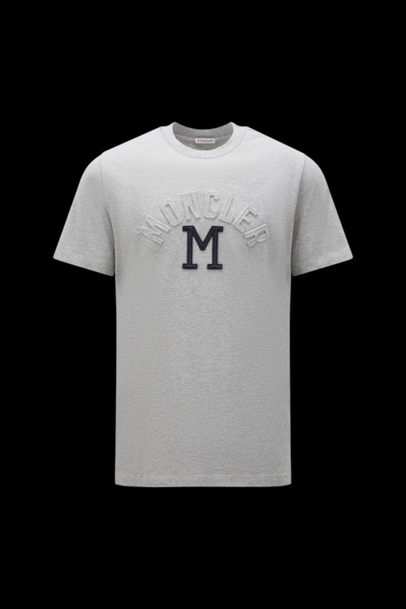 Camiseta Moncler Embroidered Logo T Hombre Grises | AFYR-86170