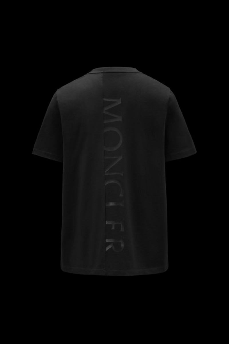 Camiseta Moncler Lettering Estampados T Hombre Negros | AFXN-91408