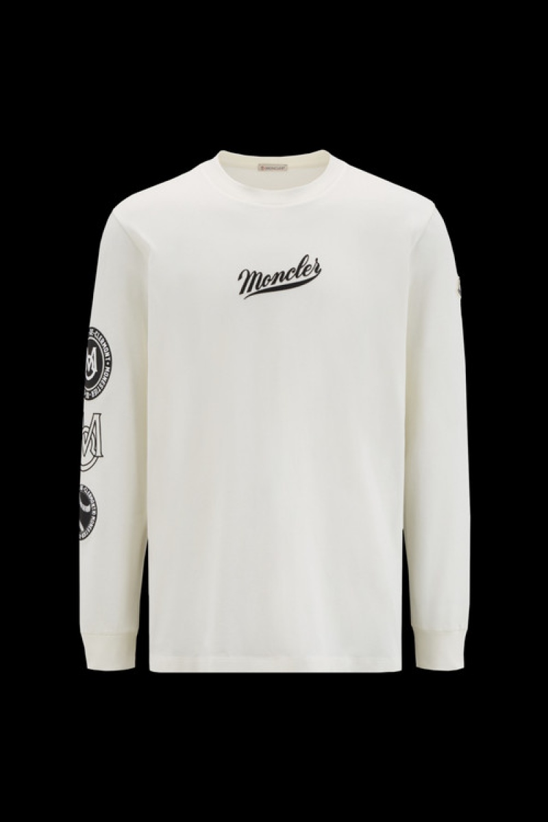 Camiseta Moncler Logo Sleeve T Hombre Blancos | XRNJ-87312