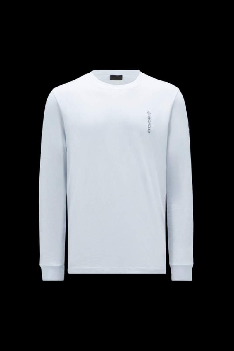 Camiseta Moncler Logo Sleeve T Hombre Blancos | NFCY-03965