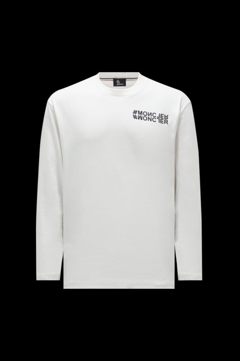 Camiseta Moncler Logo Sleeve T Hombre Blancos | XUTK-57498