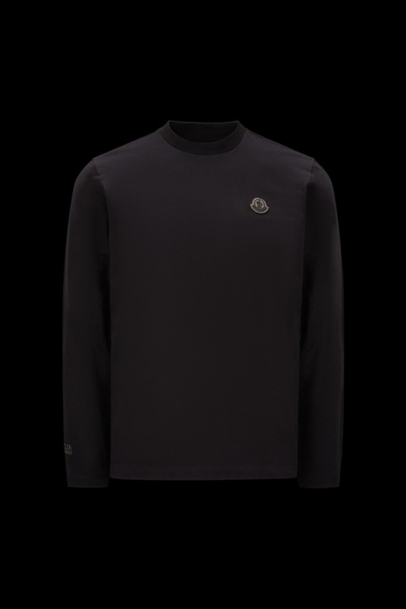 Camiseta Moncler Logo Sleeve T Hombre Negros | KXVU-25783