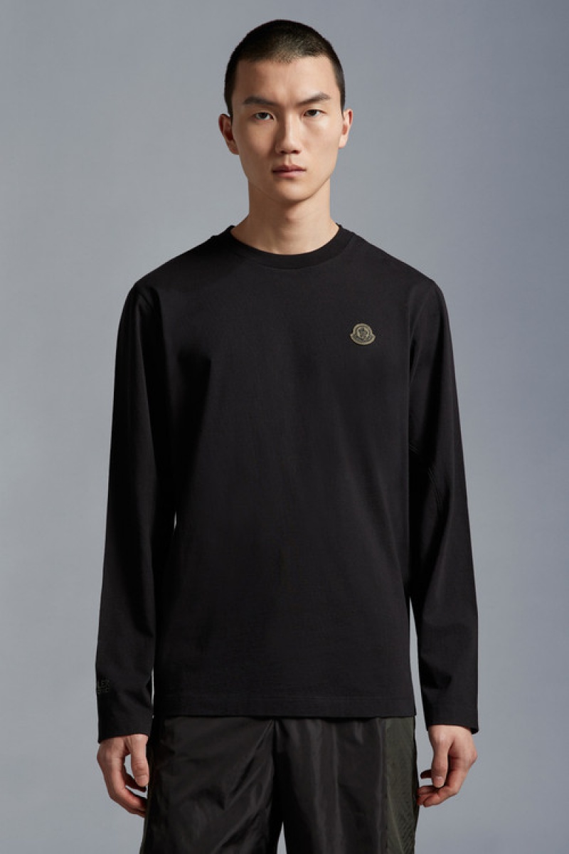 Camiseta Moncler Logo Sleeve T Hombre Negros | KXVU-25783