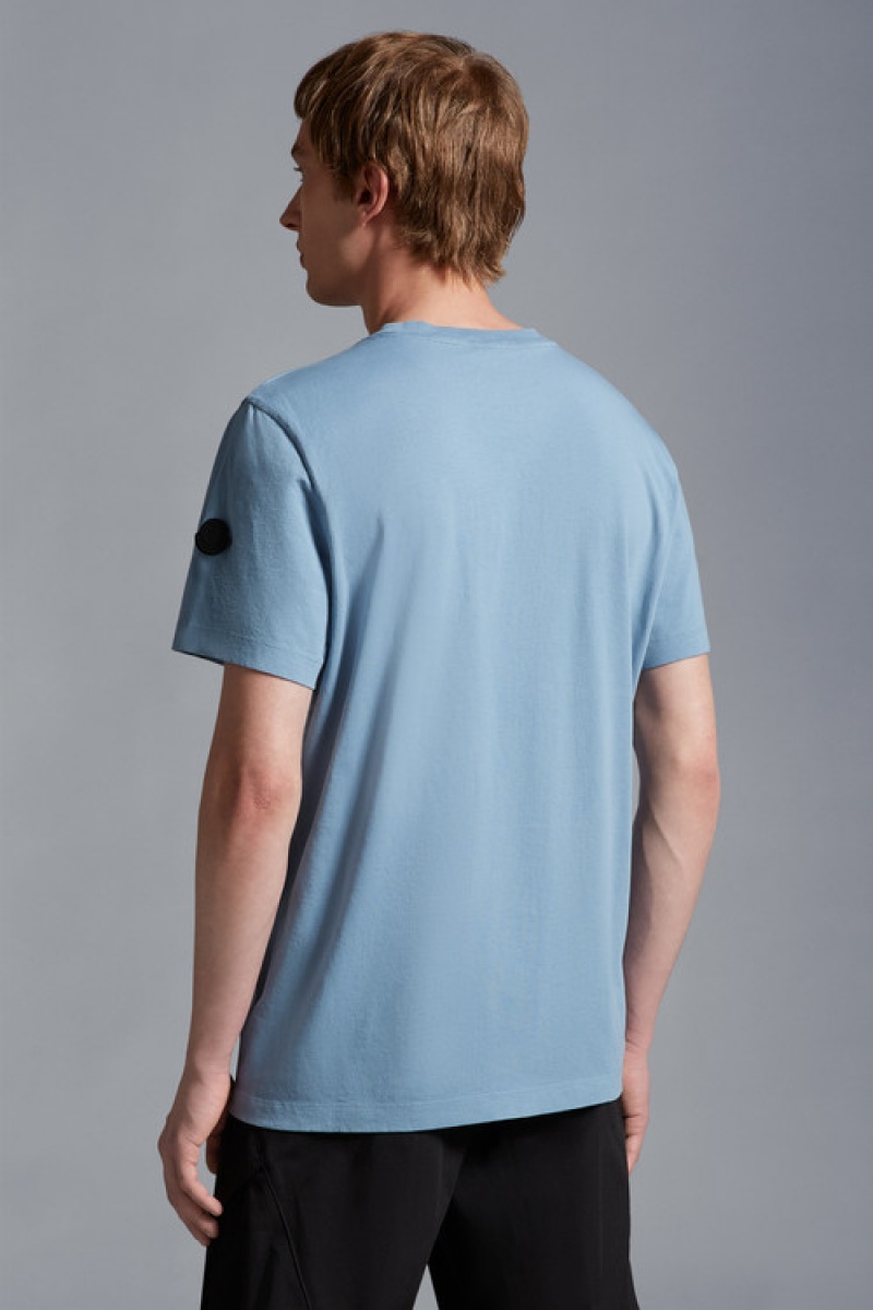 Camiseta Moncler Logo T Hombre Azules | FUGM-82495