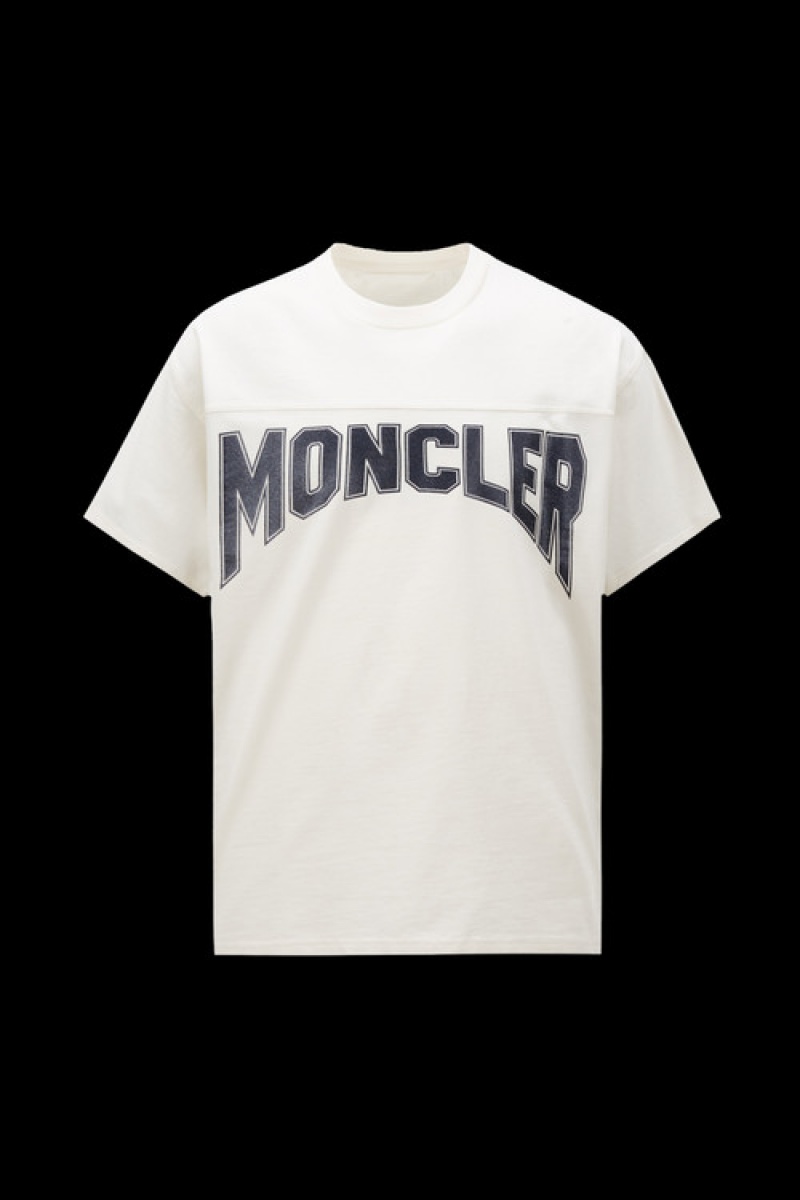 Camiseta Moncler Logo T Hombre Blancos | JOCE-08912