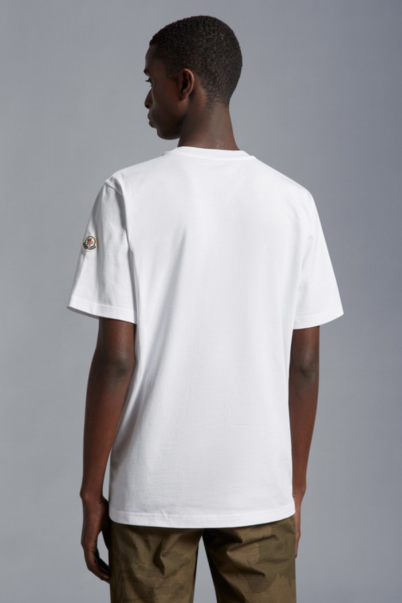 Camiseta Moncler Logo T Hombre Blancos | ZMWH-70194