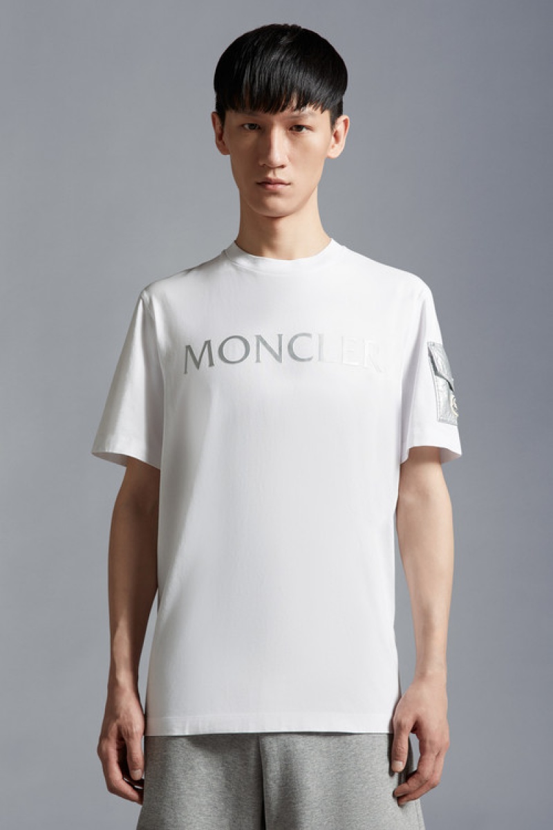 Camiseta Moncler Logo T Hombre Blancos | EZIT-42059