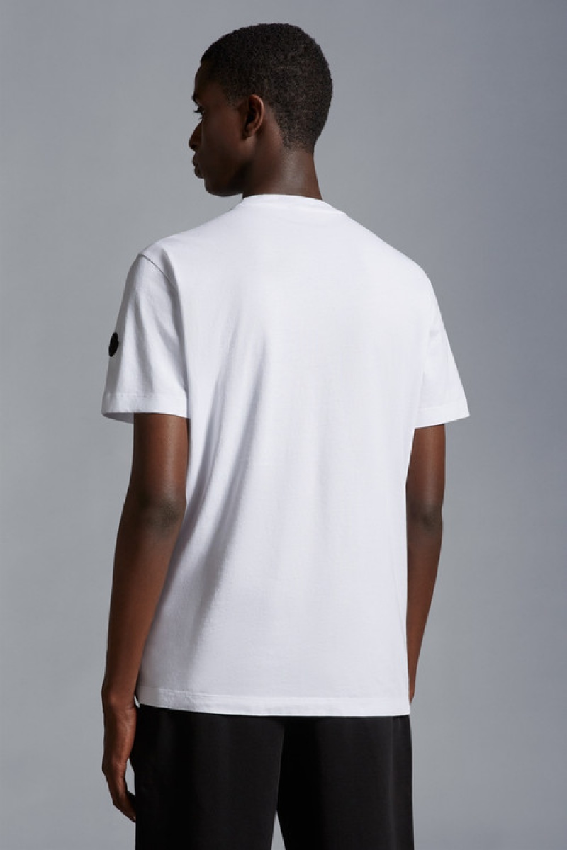 Camiseta Moncler Logo T Hombre Blancos | QIOU-31497