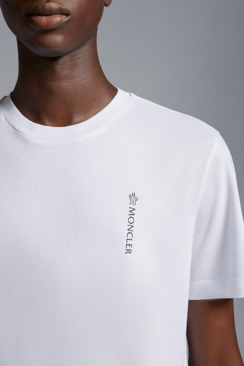 Camiseta Moncler Logo T Hombre Blancos | QIOU-31497