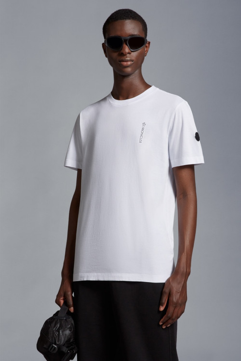 Camiseta Moncler Logo T Hombre Blancos | QIOU-31497