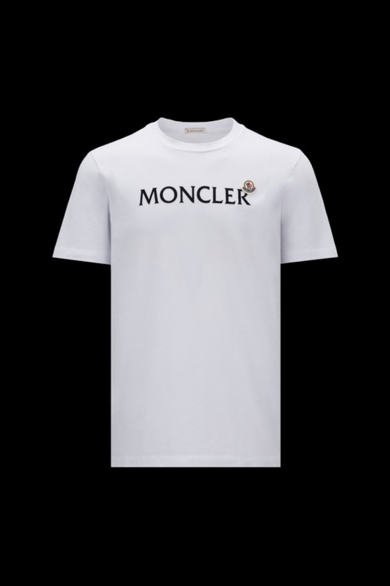 Camiseta Moncler Logo T Hombre Blancos | TVCF-14572