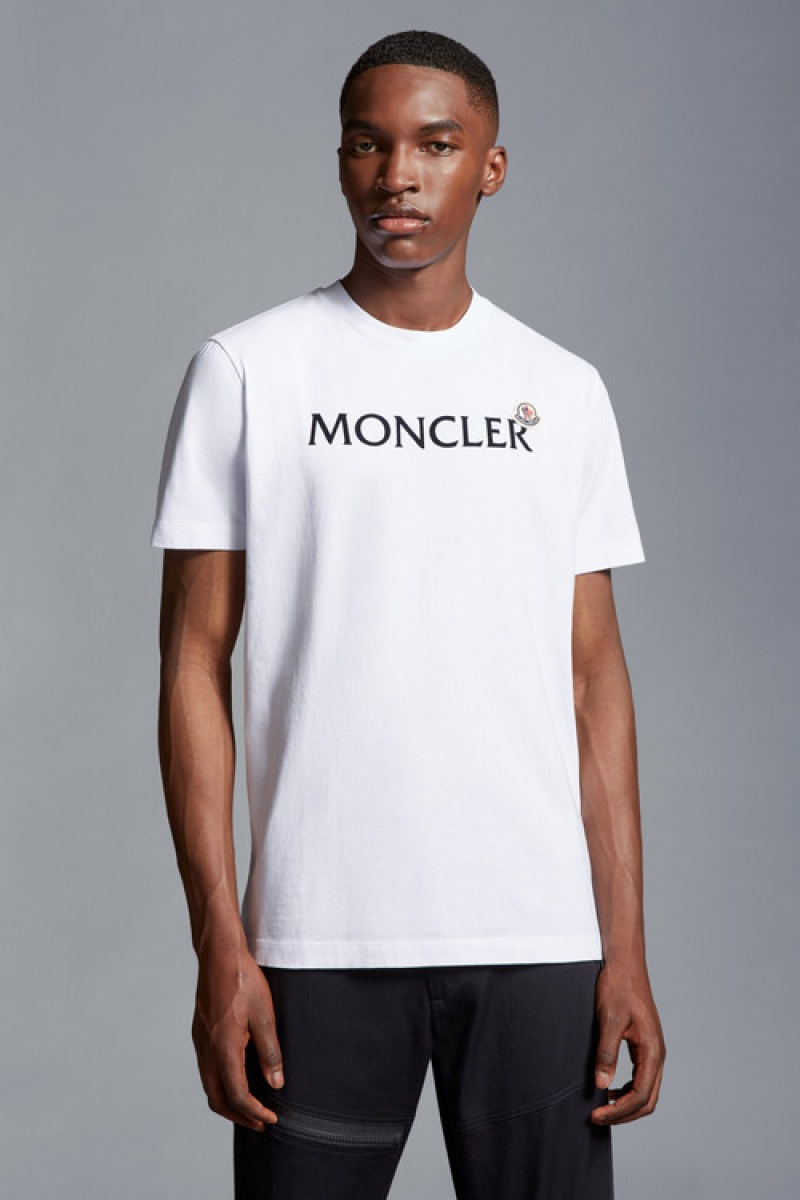 Camiseta Moncler Logo T Hombre Blancos | TVCF-14572