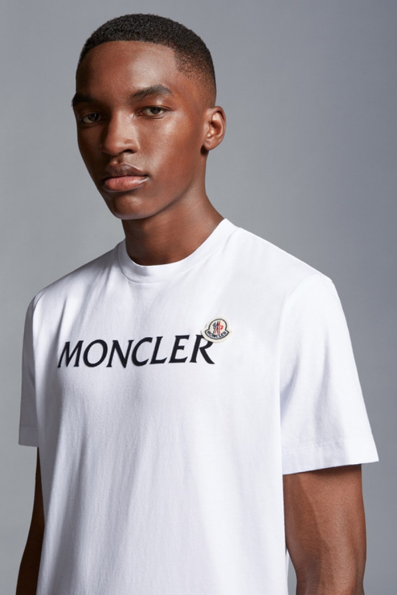 Camiseta Moncler Logo T Hombre Blancos | TVCF-14572