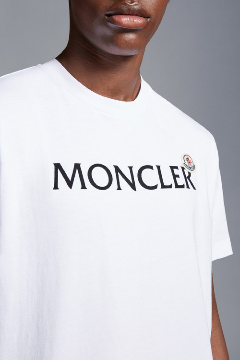 Camiseta Moncler Logo T Hombre Blancos | TVCF-14572