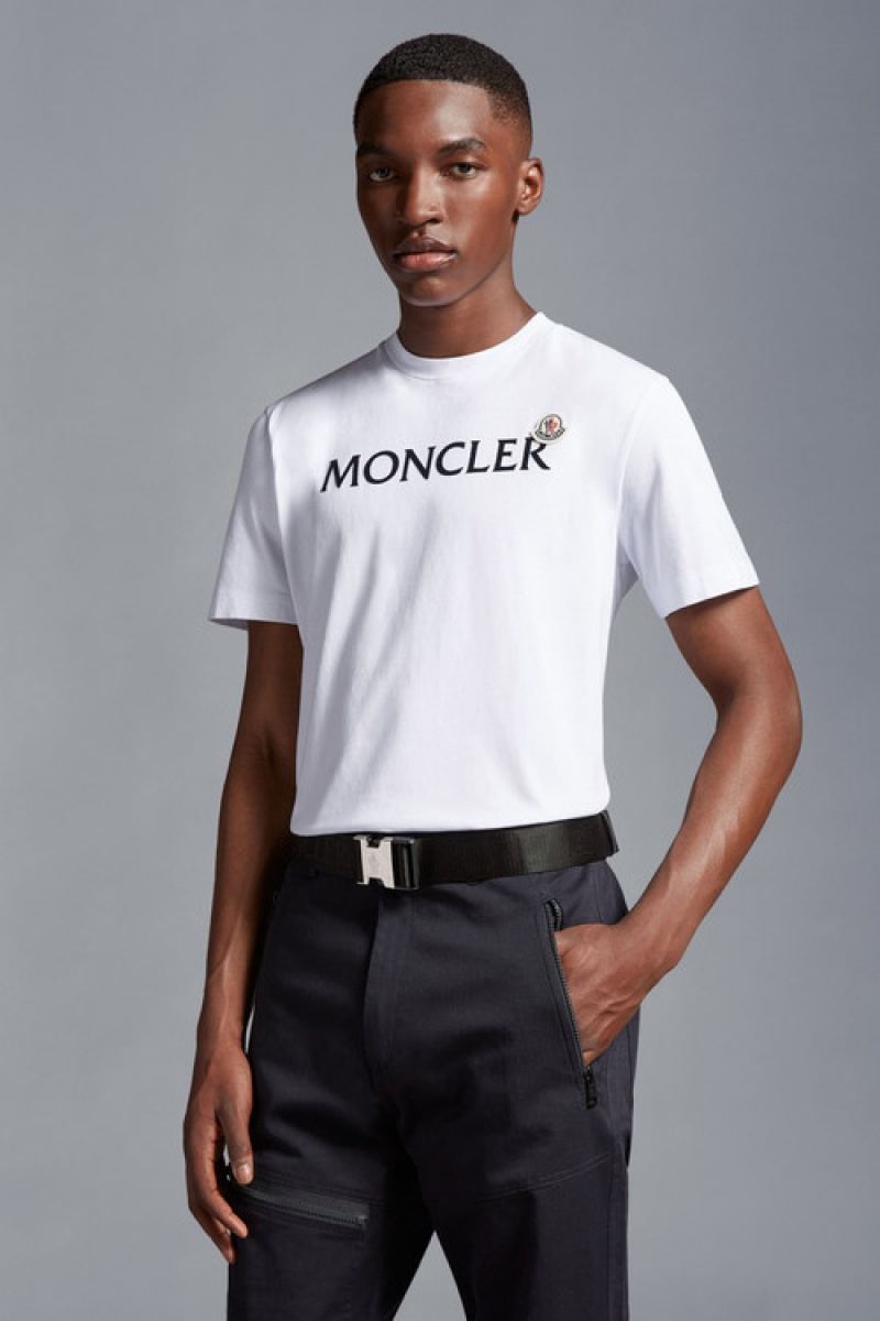 Camiseta Moncler Logo T Hombre Blancos | TVCF-14572