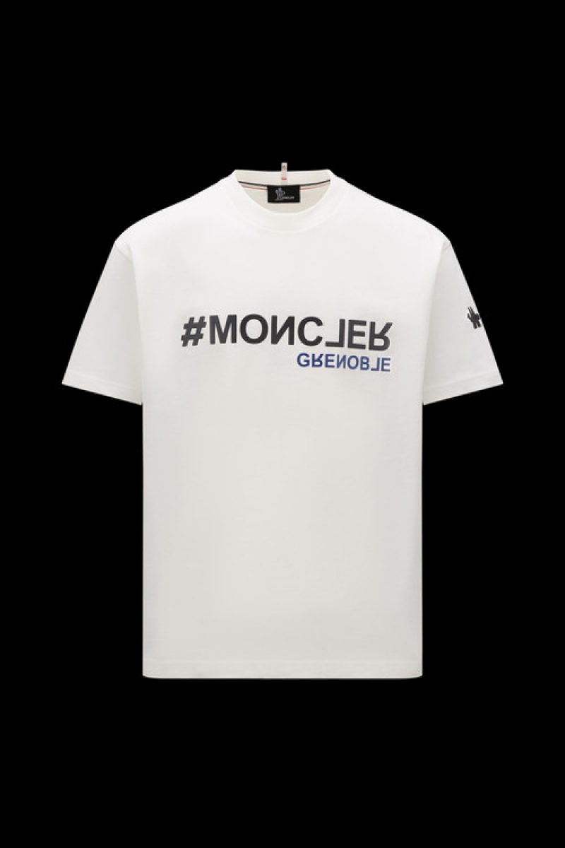 Camiseta Moncler Logo T Hombre Blancos | MFLU-58634