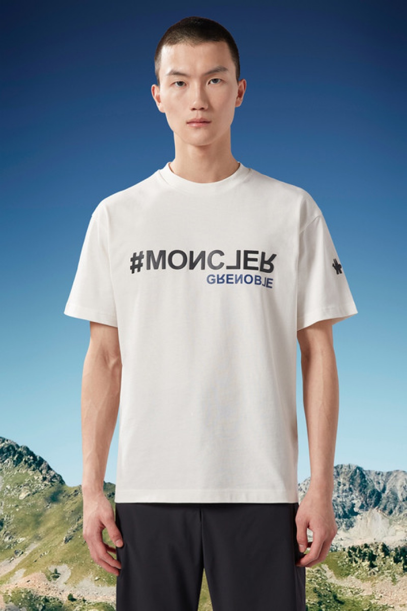 Camiseta Moncler Logo T Hombre Blancos | MFLU-58634