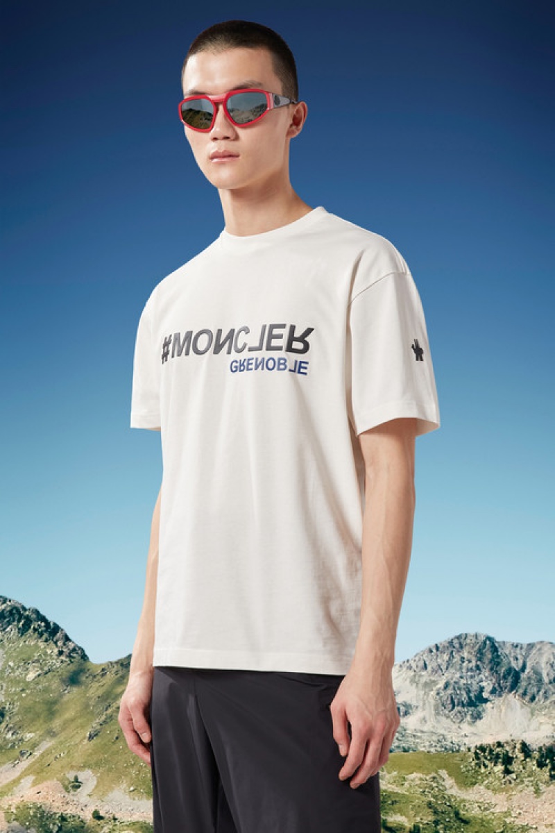 Camiseta Moncler Logo T Hombre Blancos | MFLU-58634