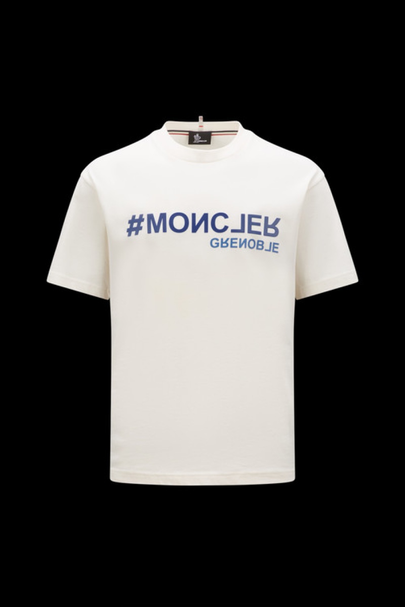 Camiseta Moncler Logo T Hombre Blancos | OWGD-48091