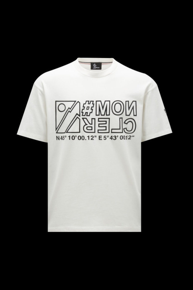 Camiseta Moncler Logo T Hombre Blancos | MFCH-05491