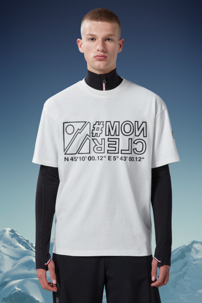 Camiseta Moncler Logo T Hombre Blancos | MFCH-05491