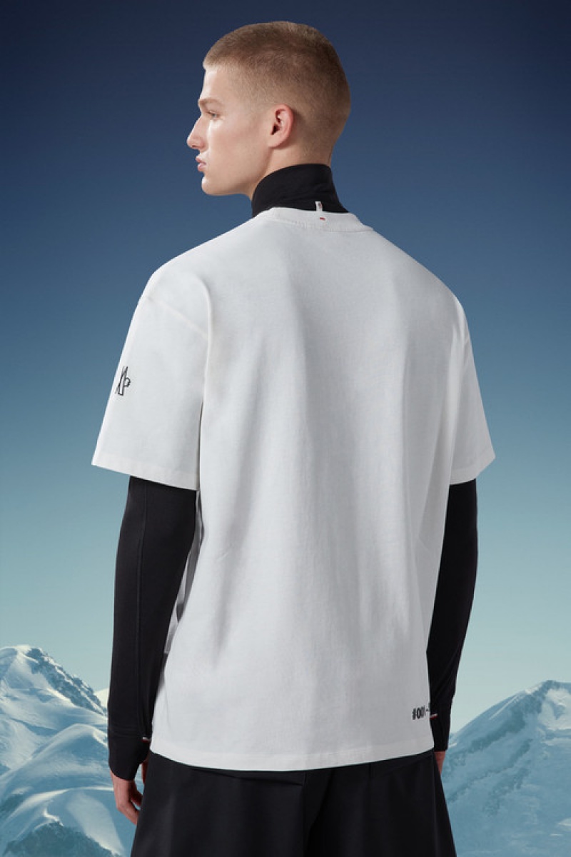 Camiseta Moncler Logo T Hombre Blancos | MFCH-05491