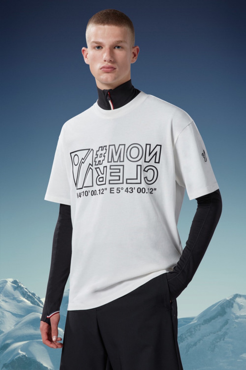 Camiseta Moncler Logo T Hombre Blancos | MFCH-05491