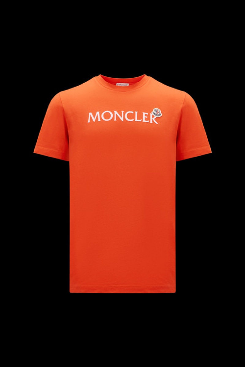 Camiseta Moncler Logo T Hombre Naranjas | WJRG-27581