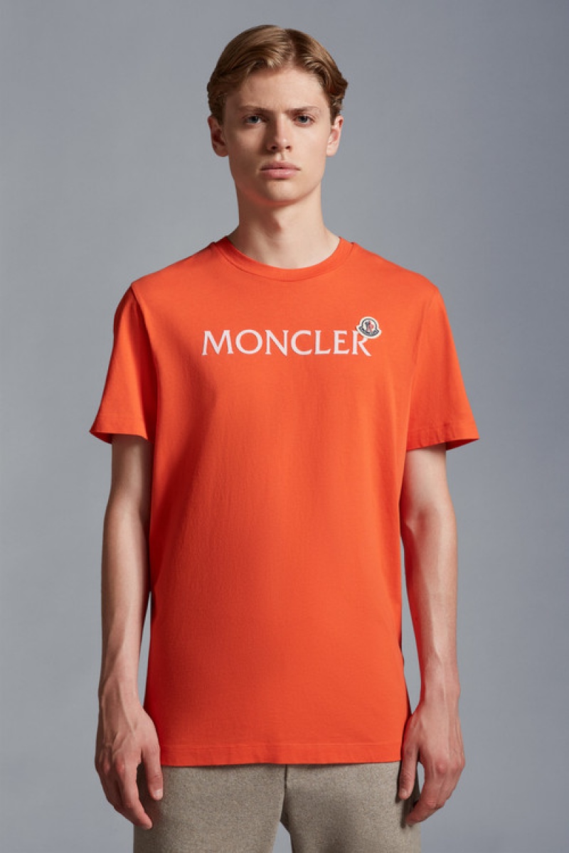 Camiseta Moncler Logo T Hombre Naranjas | WJRG-27581