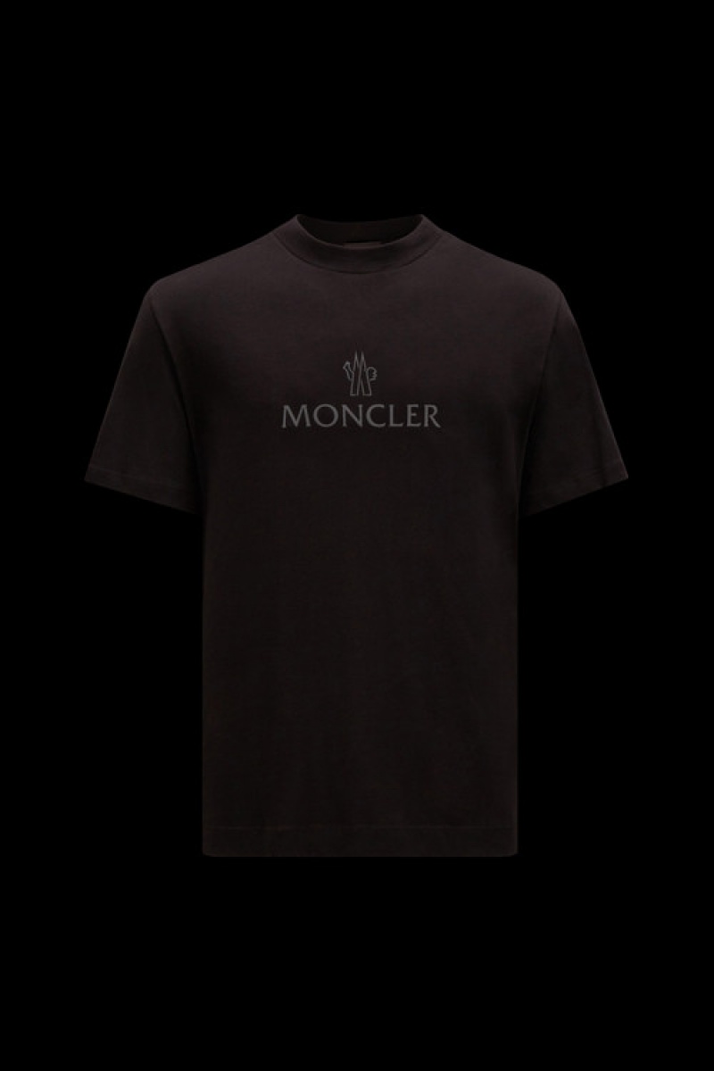 Camiseta Moncler Logo T Hombre Negros | ATBO-64915