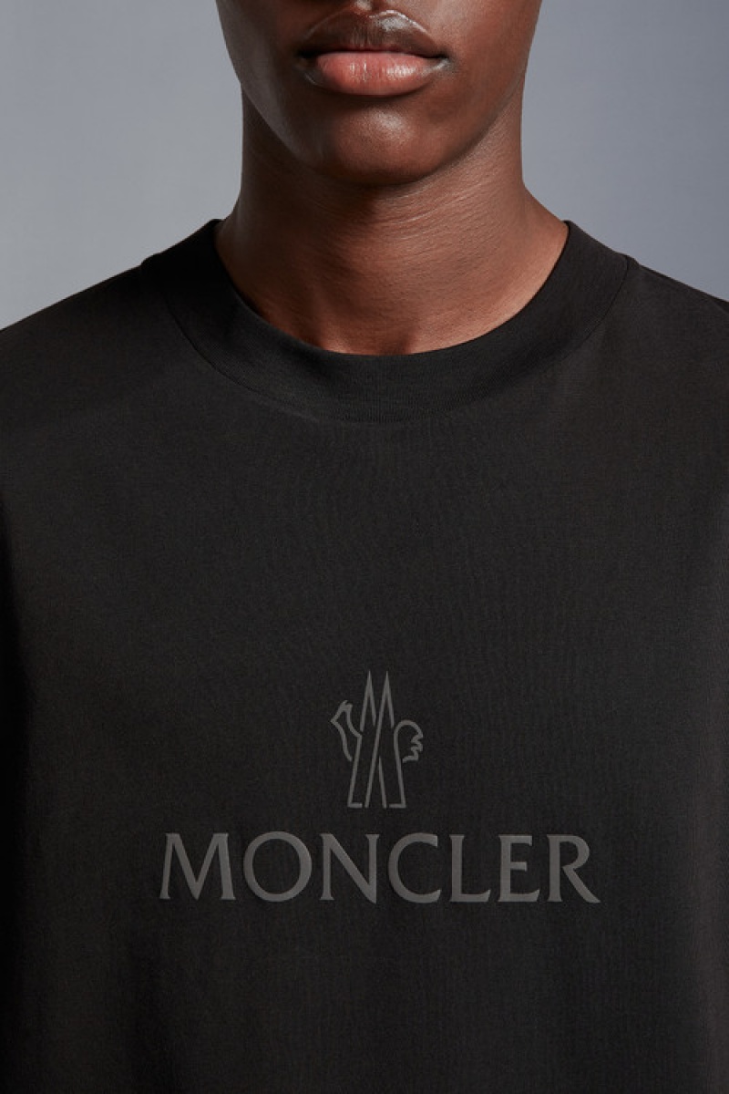 Camiseta Moncler Logo T Hombre Negros | ATBO-64915