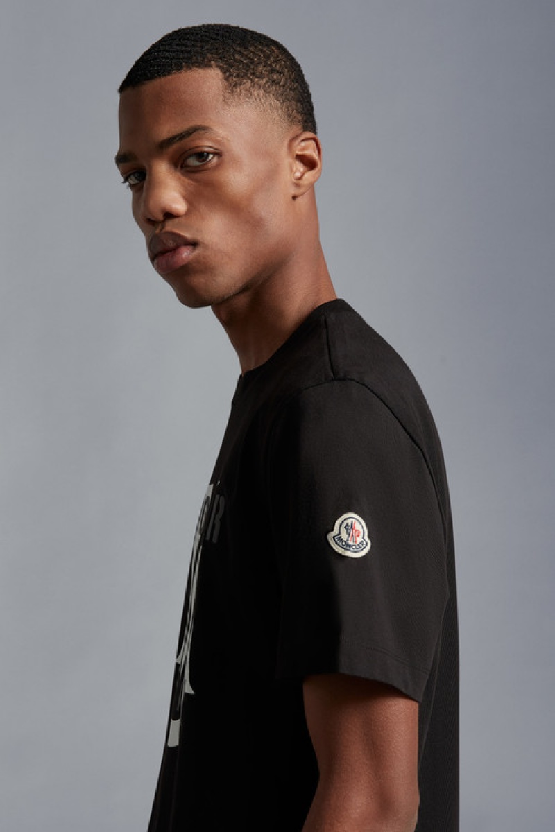 Camiseta Moncler Logo T Hombre Negros | CEVO-92871