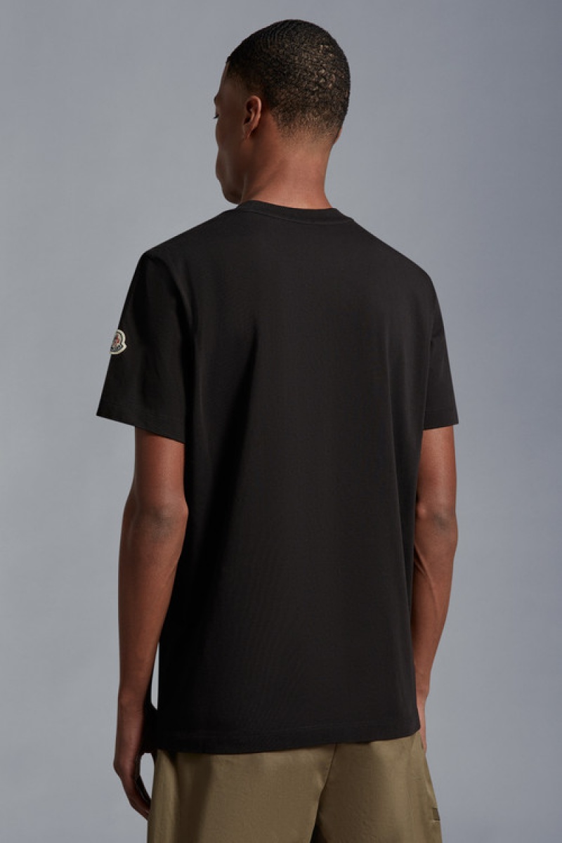 Camiseta Moncler Logo T Hombre Negros | CEVO-92871